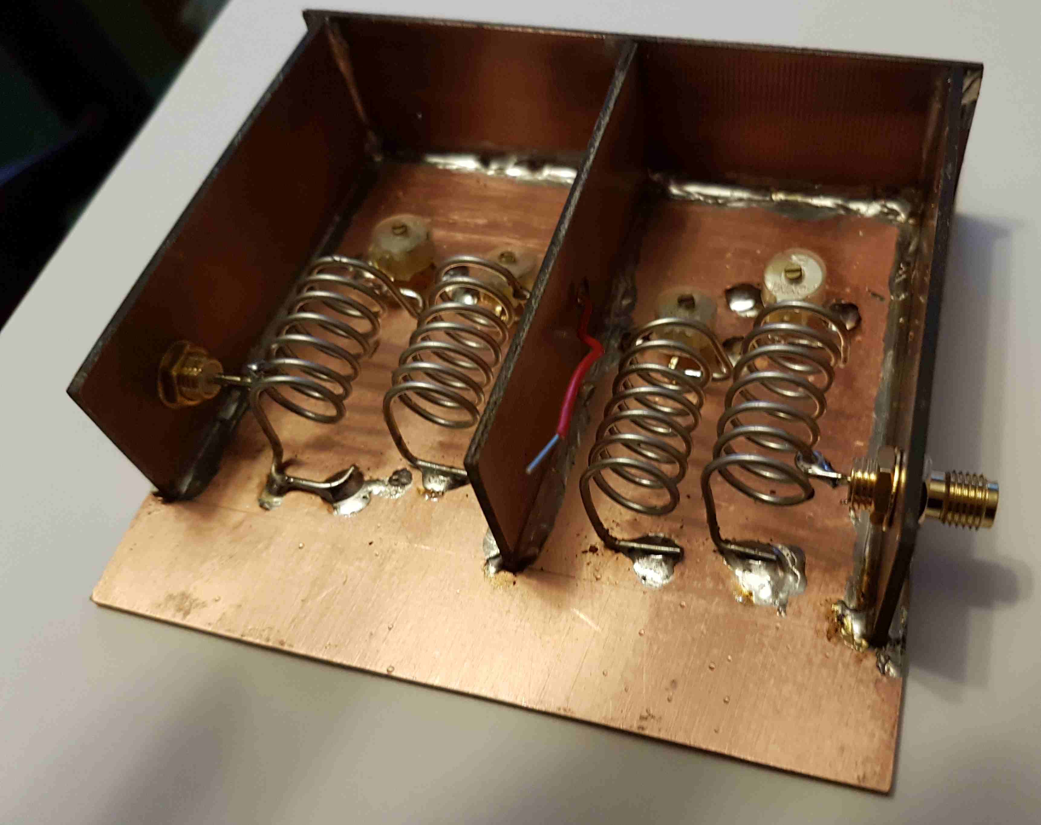 146.5MHz bandpass filter under construction