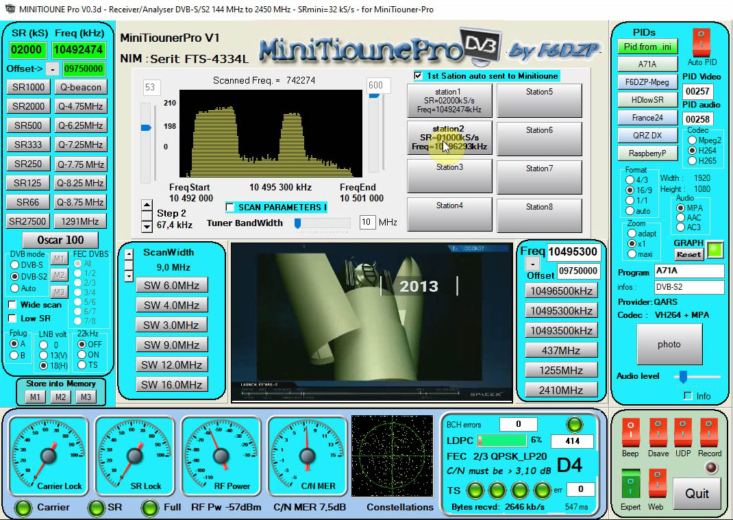 MinitiounePro receiving Beacon and scanning9MHz _beacon and 1 new station.jpg
