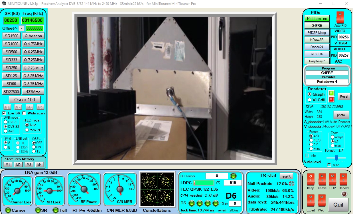 g4fre received at g3vkv showing indoor antenna used