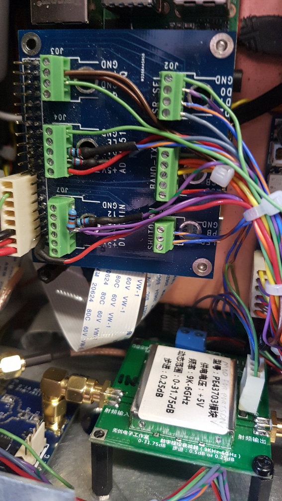 P4 GPIO Breakout board and the attenuator. CLK and DAT are cross connected if you're eagle eyed - now corrected.